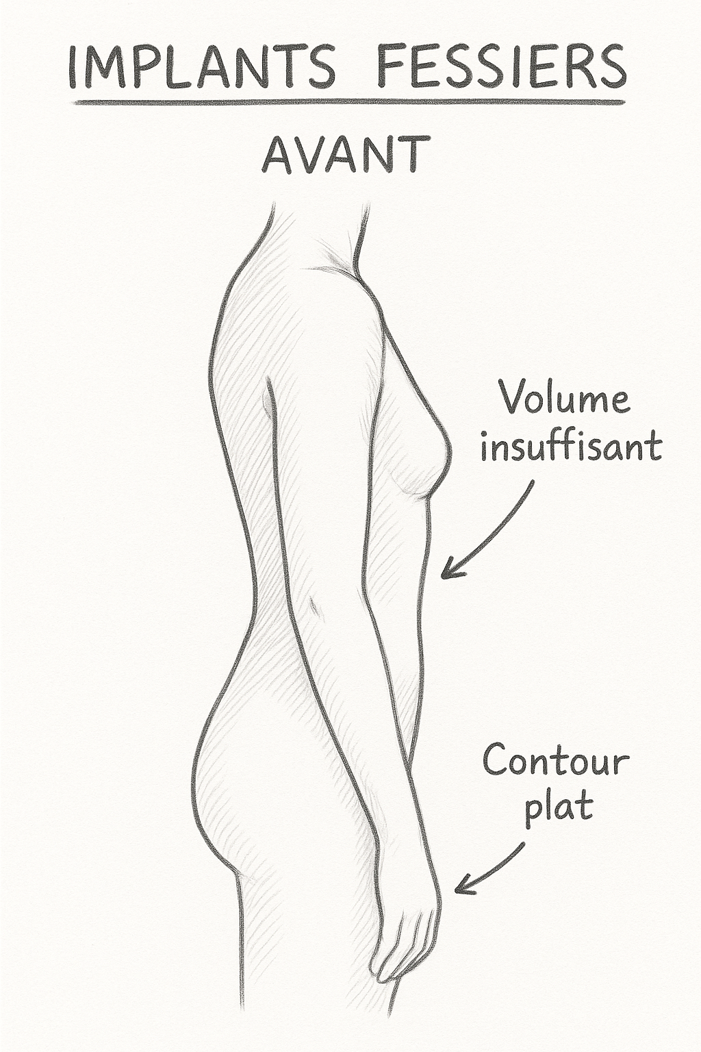 Avant implants fessiers