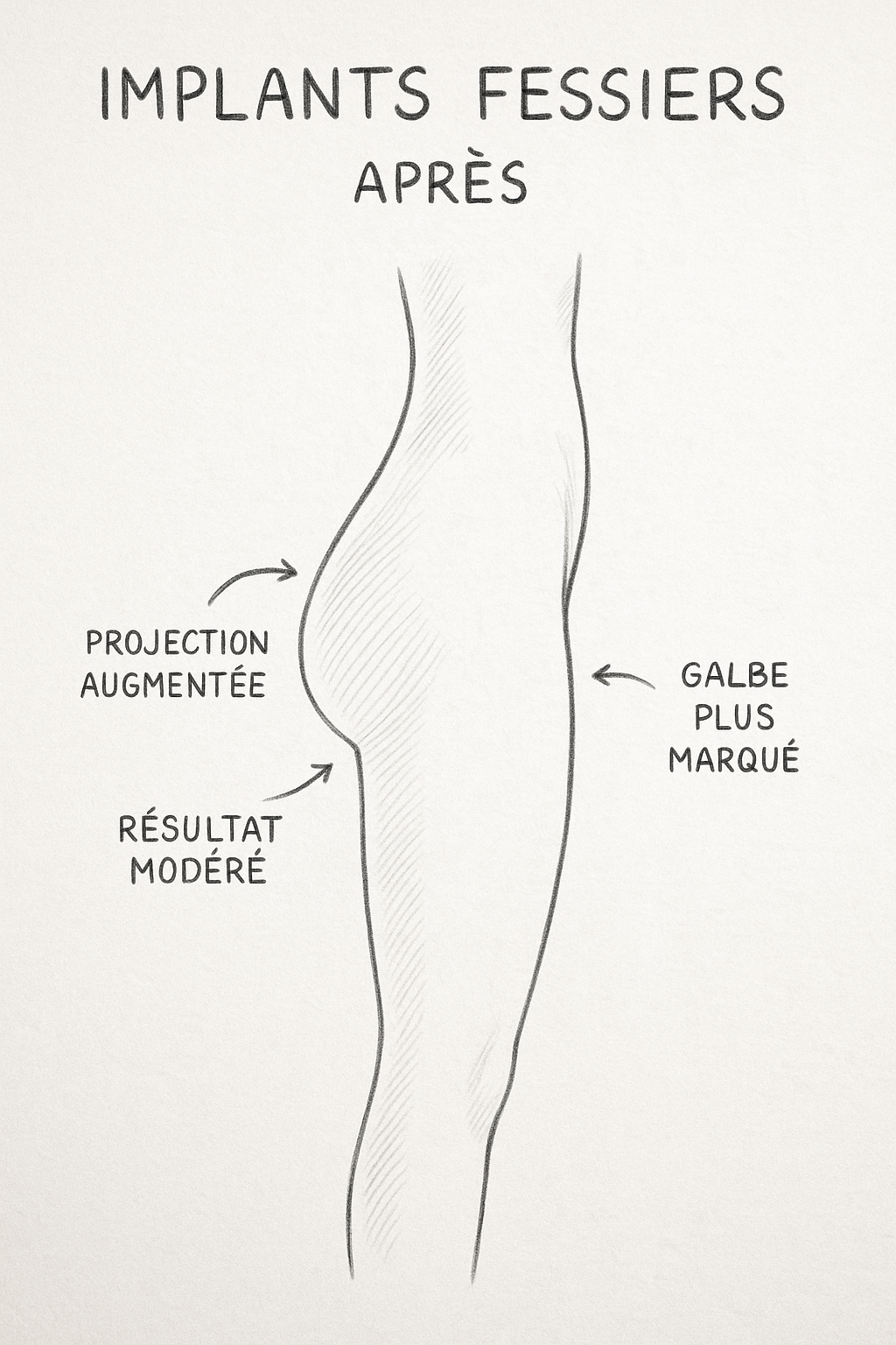 Après implants fessiers - Résultat après intervention chirurgicale