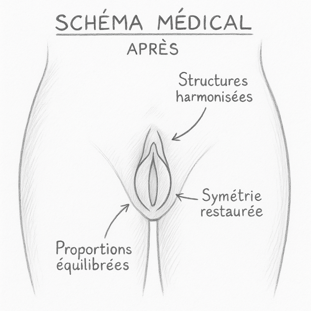 Après nymphoplastie ‣ Dr Faten Ben Rhouma - Site officiel Après nymphoplastie - Résultat après intervention chirurgicale