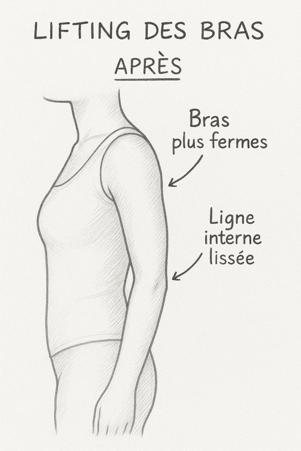 Après lifting des bras - Résultat après intervention chirurgicale