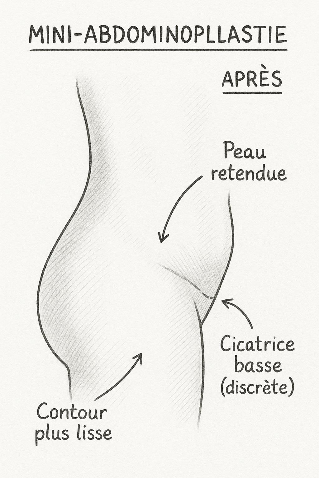 Après mini abdominoplastie - Résultat après intervention chirurgicale