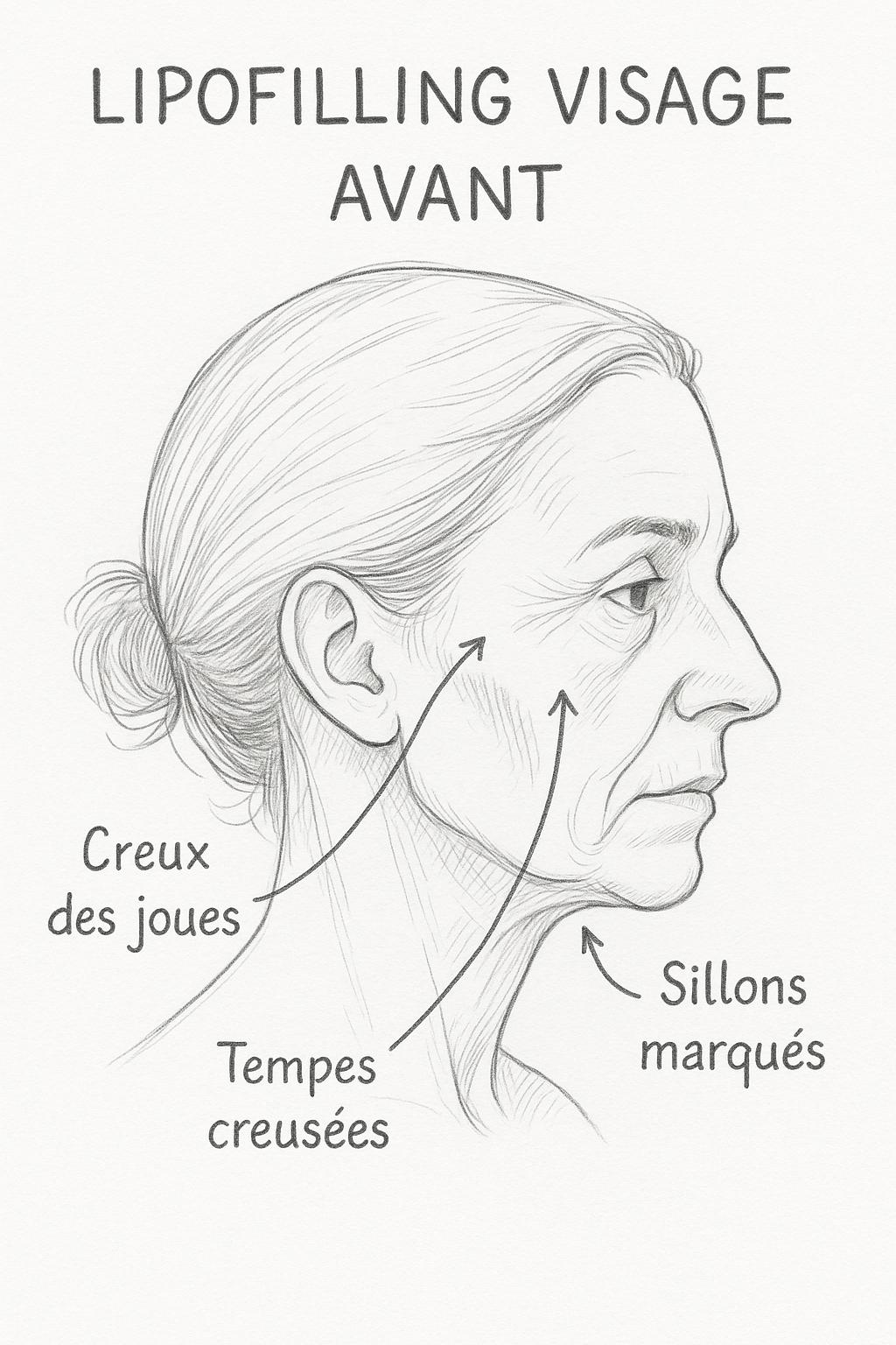 Avant lipofilling visage - État initial avant intervention chirurgicale